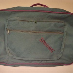 Vintage SPALDING bag gym travel laptop ball purple turquoise shoulder strap